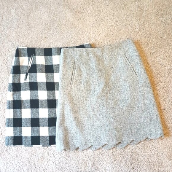 Women"s 2P Talbot Wool Blend Lined Mini Skirts with Pockets. Bundle of 2 - Picture 1 of 9